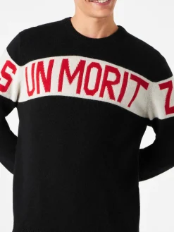 Herrenpullover mit Sun Moritz-Aufdruck