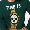Herrenpullover mit Time is Money-Aufdruck