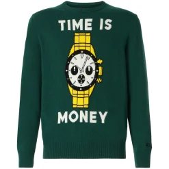 Herrenpullover mit Time is Money-Aufdruck