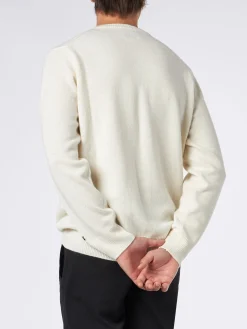Herrenpullover mit Wolfsprint und „I hate summer “-Stickerei