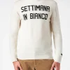 Herren-Rollkragenpullover mit Settimana-Jacquard-Print in Bianco