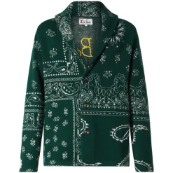 Herren-Strickjacke mit Bandana-Print