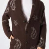 Herren-Strickjacke mit Paisley-Print