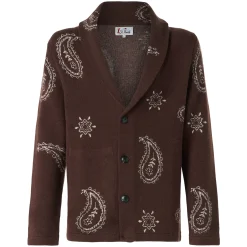 Herren-Strickjacke mit Paisley-Print