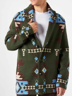 Herrenstrickjacke mit Stickerei