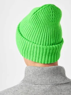 Herren-Strickmütze in Neongrün