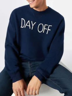 Herren-Strickpullover mit Rundhalsausschnitt und Day Off-Stickerei