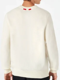 Herren-Strickpullover mit Rundhalsausschnitt und Day Off-Stickerei