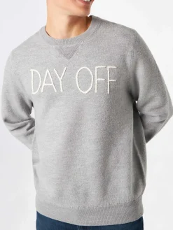 Herren-Strickpullover mit Rundhalsausschnitt und Day Off-Stickerei