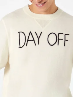 Herren-Strickpullover mit Rundhalsausschnitt und Day Off-Stickerei