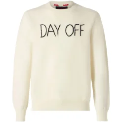Herren-Strickpullover mit Rundhalsausschnitt und Day Off-Stickerei