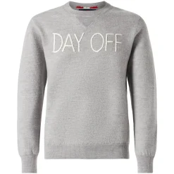 Herren-Strickpullover mit Rundhalsausschnitt und Day Off-Stickerei