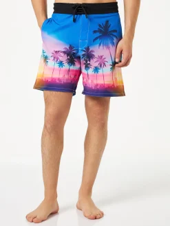 Herren-Surfshorts aus Komfort und Stretch mit Palmenprint