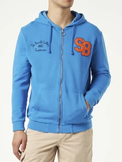 Herren-Sweatshirt aus Baumwolle mit Aufnäher und Stickerei