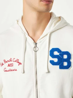 Herren-Sweatshirt aus Baumwolle mit Aufnäher und Stickerei