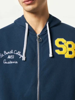 Herren-Sweatshirt aus Baumwolle mit Aufnäher und Stickerei