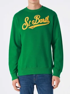 Herren-Sweatshirt mit Rundhalsausschnitt und Frottee-Logo