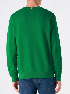 Herren-Sweatshirt mit Rundhalsausschnitt und Frottee-Logo
