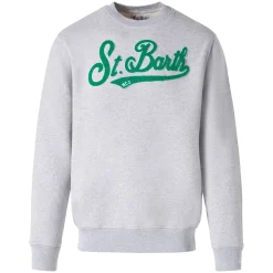 Herren-Sweatshirt mit Rundhalsausschnitt und Frottee-Logo