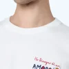 Herren-T-Shirt Arnott aus schwerer Baumwolle mit Ho bisogno di un amaro-Stickerei