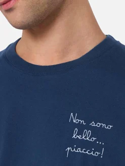 Herren-T-Shirt Arnott aus schwerer Baumwolle mit Non sono bello … piaccio! Stickerei | VACANZE DI NATALE SONDERAUSGABE