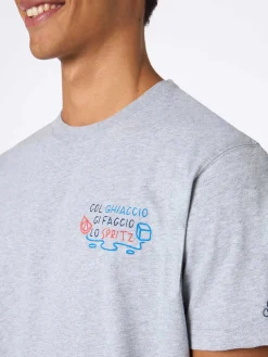Herren-T-Shirt Arnott aus schwerer Baumwolle mit Stickerei „Col ghiaccio ci faccio lo Spritz“ | INSULTI LUMINOSI SPECIAL EDITION