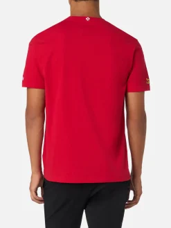 Herren-T-Shirt Arnott aus schwerer Baumwolle mit A Capodanno siamo dai Furstenberg-Stickerei | VACANZE DI NATALE SONDERAUSGABE