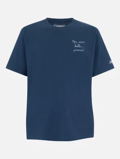 Herren-T-Shirt Arnott aus schwerer Baumwolle mit Non sono bello … piaccio! Stickerei | VACANZE DI NATALE SONDERAUSGABE