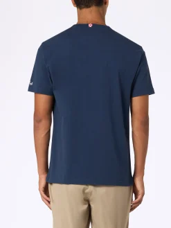 Herren-T-Shirt Arnott aus schwerer Baumwolle mit „Dami un mojito per restare“-Stickerei