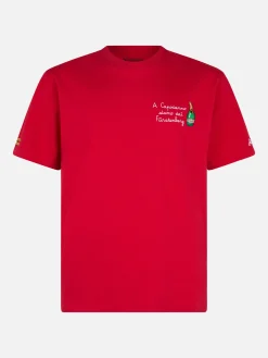 Herren-T-Shirt Arnott aus schwerer Baumwolle mit A Capodanno siamo dai Furstenberg-Stickerei | VACANZE DI NATALE SONDERAUSGABE