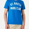 Herren-T-Shirt aus Baumwolle im Vintage-Stil mit St. Barth Padel Club-Aufdruck