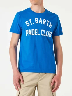Herren-T-Shirt aus Baumwolle im Vintage-Stil mit St. Barth Padel Club-Aufdruck