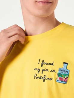 Herren-T-Shirt aus Baumwolle mit der Stickerei „ I found my gin in Portofino“ | PORTOFINO DRY GIN SONDEREDITION