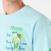 Herren-T-Shirt aus Baumwolle mit Mojito-Stickerei