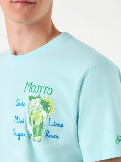 Herren-T-Shirt aus Baumwolle mit Mojito-Stickerei