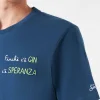 Herren-T-Shirt aus Baumwolle mit Finchè c'è GIN c'è SPERANZA-Stickerei