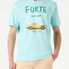 Herren-T-Shirt aus Baumwolle mit Forte dei Marmi-Autoaufdruck