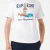 Herren-T-Shirt aus Baumwolle mit Rum or Run-Aufdruck