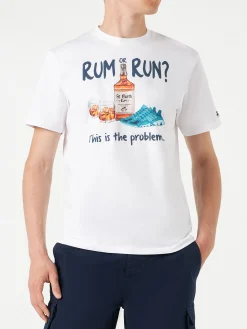 Herren-T-Shirt aus Baumwolle mit Rum or Run-Aufdruck