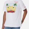 Herren-T-Shirt aus Baumwolle mit platziertem Montecarlo-Aufdruck und Stickerei