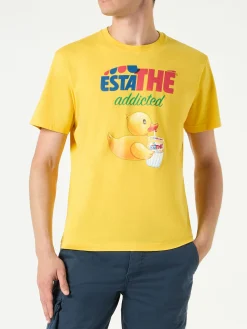 Herren-T-Shirt aus Baumwolle mit Estathé-Enten-Print | ESTATHE' SONDERAUSGABE