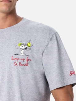 Herren-T-Shirt aus Baumwolle mit Snoopy-Aufdruck und Stickerei | SNOOPY PEANUTS™ SONDEREDITION