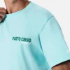 Herren-T-Shirt aus Baumwolle mit platziertem Porto Cervo Addicted-Postkartendruck