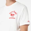 Herren-T-Shirt aus Baumwolle mit platziertem Aprés Padel-Aufdruck