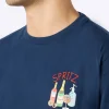 Herren-T-Shirt aus Baumwolle mit Spritz-Stickerei