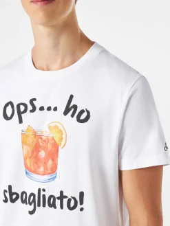Herren-T-Shirt aus Baumwolle mit Sbagliato-Getränkeaufdruck