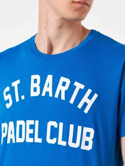 Herren-T-Shirt aus Baumwolle im Vintage-Stil mit St. Barth Padel Club-Aufdruck