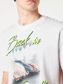 Herren-T-Shirt aus Baumwolle mit „Back in Saint Barth“-Aufdruck
