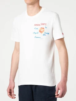 Herren-T-Shirt aus Baumwolle mit Aperol Spritz-Stickerei vorne | APEROL SONDEREDITION