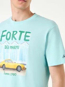 Herren-T-Shirt aus Baumwolle mit Forte dei Marmi-Autoaufdruck